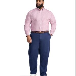 IZOD Men's Big and Tall Long Sleeve Plaid Shirt 2XLT